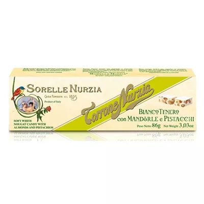 Mjuk vit torrone-nougat med pistagenötter – 86 g