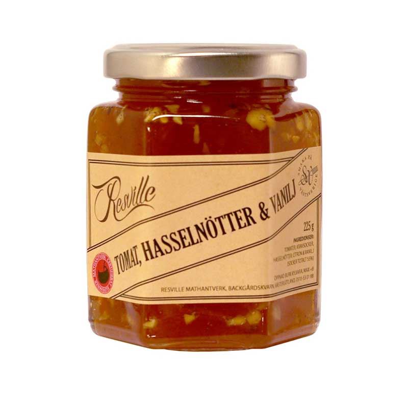 Marmelad röd tomat, vanilj och hasselnötter