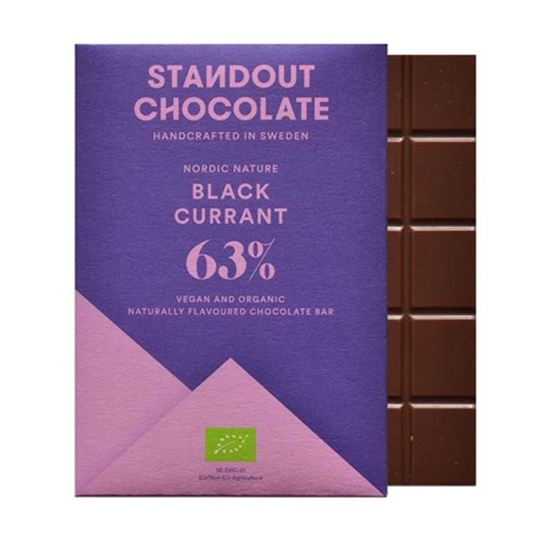 Prisbelönt mörk choklad med svarta vinbär – ekologisk