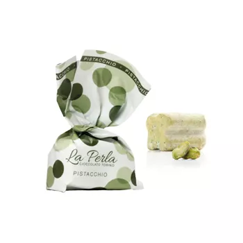 Vit mini chokladtryffel med pistagekrisp