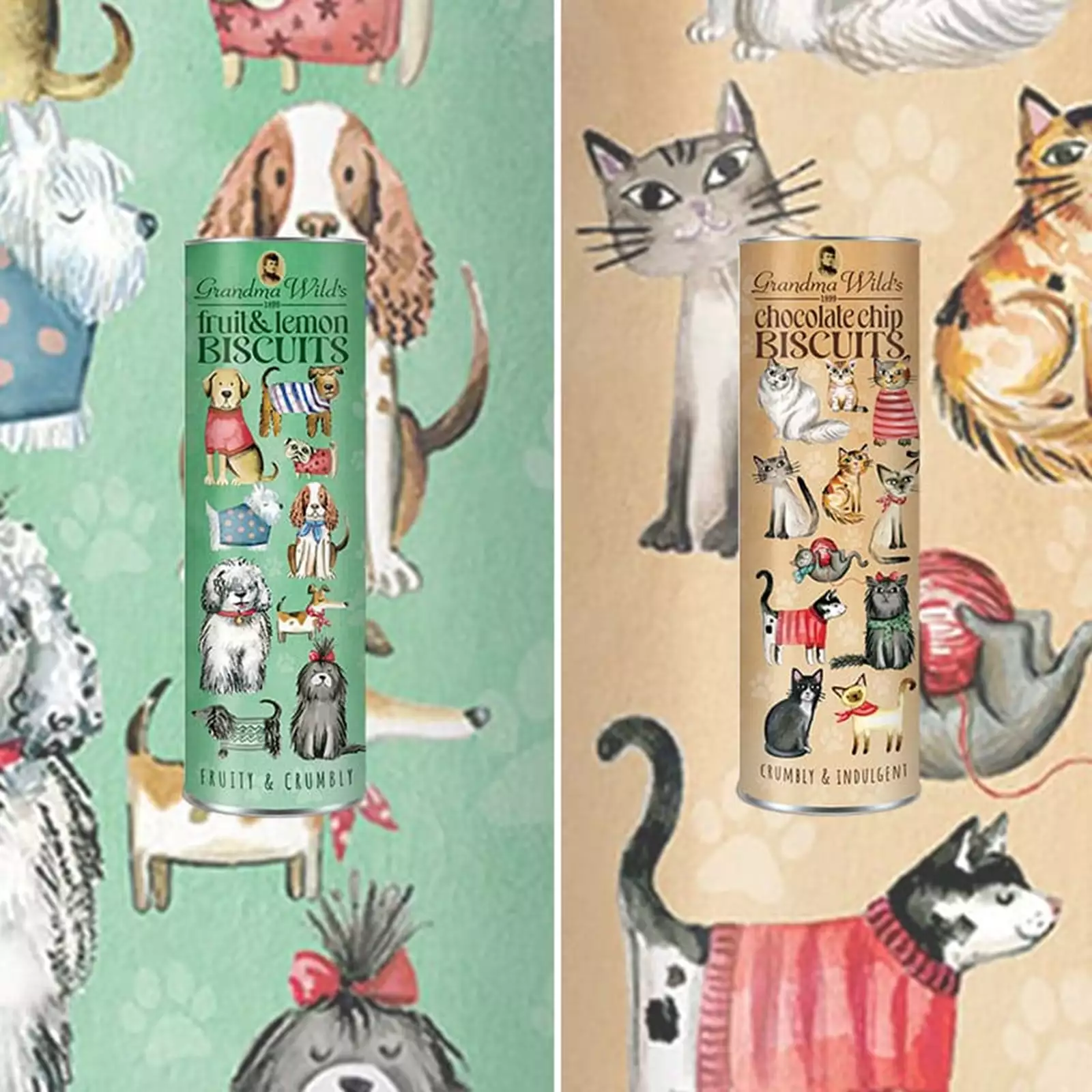 Kakor med katt- & hundmotiv