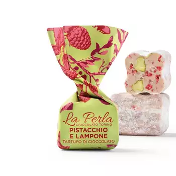 Vit chokladtryffel med hallon & pistage