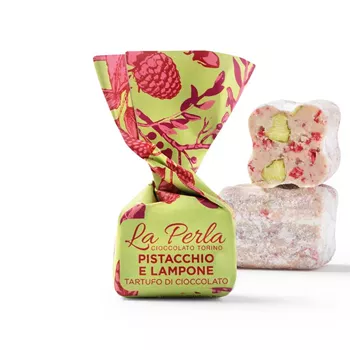 Vit chokladtryffel med hallon & pistage