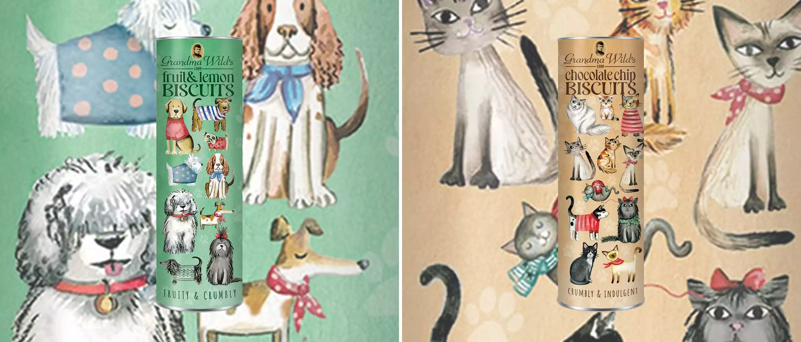 Kakor med katt- & hundmotiv